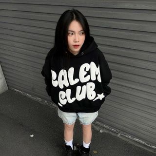 Áo Hoodie Chất Thun Nỉ Mềm Mịn In CALEM CLUB Kiểu Tay Phồng Form Rộng Chống Nắng Tốt- Form Dưới 70kg
