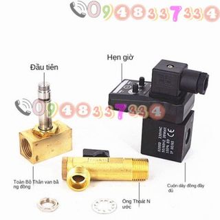 Van Xả Điện Tử 4 Điểm, Máy Nén Khí, Bộ Lọc Xả Nước Tự Động Định Thời Gian DN15, Van Điện Từ 1 Inch, 220V 24V - .
