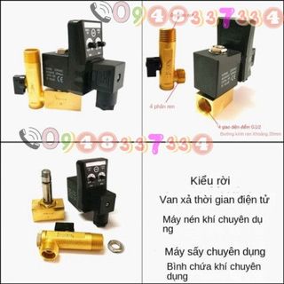 Van Xả Điện Tử 4 Điểm, Máy Nén Khí, Bộ Lọc Xả Nước Tự Động Định Thời Gian DN15, Van Điện Từ 1 Inch, 220V 24V - .