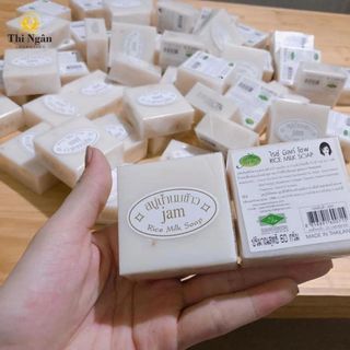 Xà phòng cám gạo Thái Lan JAM RICE MILK SOAP ( xà phòng tắm giúp trắng sáng da mịn, dưỡng ẩm, mềm mịn da hàng chính hãng)