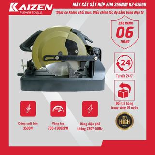 Máy cắt sắt hợp kim KZ - 9366D cảm ứng điện từ, lưỡi 355mm, không chổi than, công suất 3500W | Máy cắt sắt Kaizen giá sỉ
