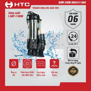 Máy bơm nước V1100II chuyên dùng cho nước thải | Máy bơm chìm inox HTC giá sỉ