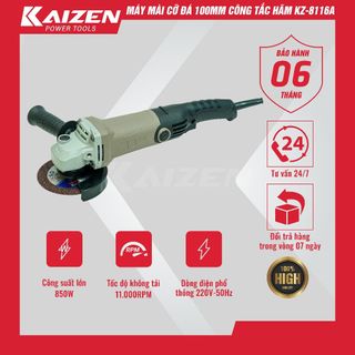Máy mài góc 100mm công tắc bóp Kaizen KZ - 8116A | Máy mài cầm tay Kaizen dáng dài, dùng điện 220V giá sỉ