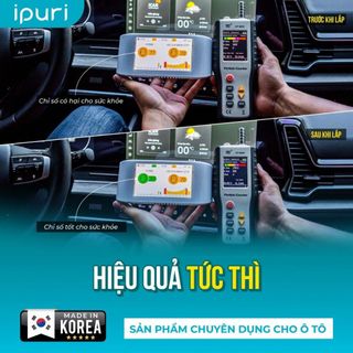 [Chính Hãng] MÁY LỌC KHÔNG KHÍ Ô TÔ HÀN QUỐC IPURI A1 - KHỬ MÙI, DIỆT KHUẨN, LỌC BỤI MỊN