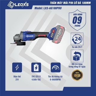 Thân máy mài góc LEO LXS-AG100PRO chân pin phổ thông M21, động cơ không chổi than 100mm - 125mm (Thân máy) giá sỉ