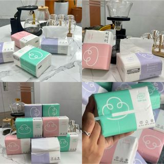 Khăn giấy lau đa năng, giấy ăn cao cấp Top Gia mix 3 màu 4 lớp 300 tờ (1 gói lẻ)