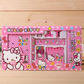 Bộ hộp quà Dụng Cụ Học Tập cao cấp Hình hoạt hình dành tặng Cho Học Sinh (bộ 10 món)