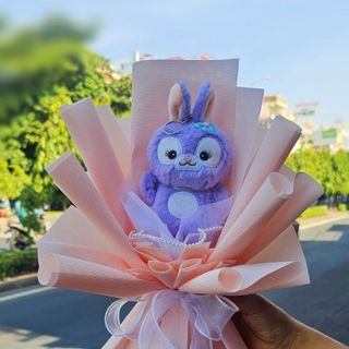[HCM] Bó hoa gấu bông cute, cốt hoa bó sẵn cắm được 1-5 bông