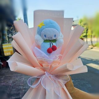 [HCM] Bó hoa gấu bông cute, cốt hoa bó sẵn cắm được 1-5 bông