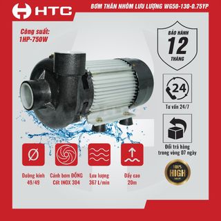 Máy bơm nước lưu lượng WG50 - 130 - 0.75YB (49) công suất 1HP | Máy bơm nước thân nhôm HTC giá sỉ