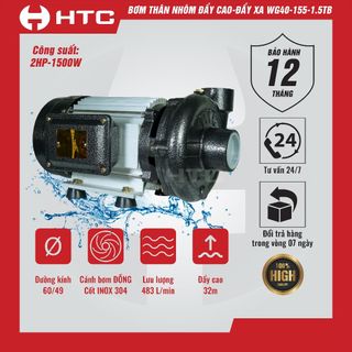 Máy bơm nước đẩy cao đẩy xa WG32 - 155 - 1.5TB công suất 2HP đẩy cao 32m | Máy bơm nước thân nhôm HTC giá sỉ