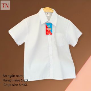 Áo sơ mi trắng dài tay cho học sinh nam size M
