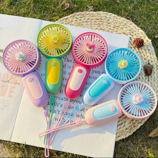 Quạt Cầm Tay Mini, Quạt Tích Điện Hình Bông Hoa Dễ Thương Siêu Mạnh 4 Màu Sắc