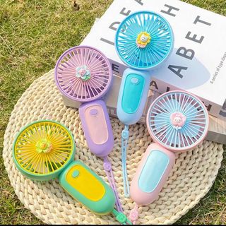 Quạt Cầm Tay Mini, Quạt Tích Điện Hình Bông Hoa Dễ Thương Siêu Mạnh 4 Màu Sắc