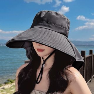Mũ Chống Nắng Vải Mềm Có Dây Rút Thoáng Khí Kiểu Nón Rộng Vành Nữ  Chống Tia Uv