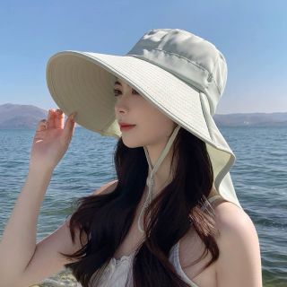 Mũ Chống Nắng Vải Mềm Có Dây Rút Thoáng Khí Kiểu Nón Rộng Vành Nữ  Chống Tia Uv