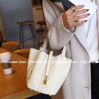 𝐓𝐔́𝐈 𝐗𝐀́𝐂𝐇 Nữ Cao Cấp 𝐏𝐈𝐂𝐎𝐓𝐈𝐍 - Size 18cm - Màu Trắng