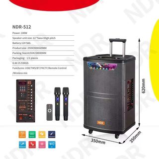Loa Kéo Di Động NDR-512 (Bass 12", 2 Micro)