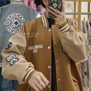 Áo khoác bóng chày bomber chất nỉ FALL WINTER 2020 có L và XL ( Size L )
