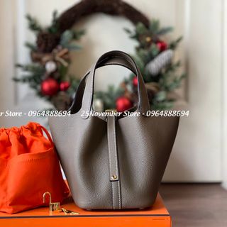 𝐓𝐔́𝐈 𝐗𝐀́𝐂𝐇 Nữ Cao Cấp 𝐏𝐈𝐂𝐎𝐓𝐈𝐍 - Size 18cm - Màu Ghi
