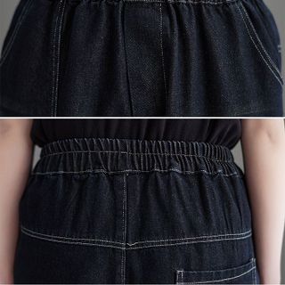Quần Jean Baggy QCCC Thêu Họa Tiết, Cạp Chun Mềm Mại Form Thụng Khỏe Khoắn GQJ0135