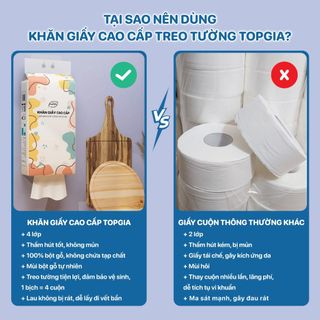 Khăn giấy treo tường dạng rút đáy đa sắc Top Gia 1280 tờ