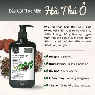 Dầu Gội Hà Thủ Ô Tinh Nhiên 300 ml Chống Bạc Tóc, Giúp Đen Tóc