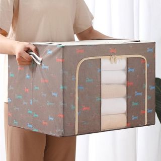 Túi Vải Đựng Quần Áo, Chăn Màn Khung Thép, Hộp Vải Đựng Đồ Khung Thép Chịu Lực Cao Cấp