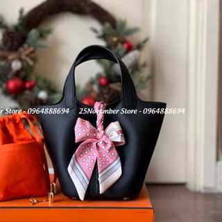 𝐓𝐔́𝐈 𝐗𝐀́𝐂𝐇 Nữ Cao Cấp 𝐏𝐈𝐂𝐎𝐓𝐈𝐍 - Size 18cm - Màu Đen