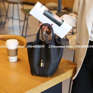 𝐓𝐔́𝐈 𝐗𝐀́𝐂𝐇 Nữ Cao Cấp 𝐏𝐈𝐂𝐎𝐓𝐈𝐍 - Size 18cm - Màu Đen