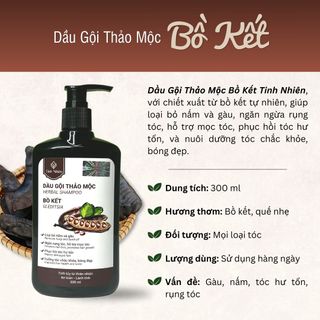 Dầu Gội Bồ Kết Tinh Nhiên 300 ml Phục Hồi Tóc Hư Tổn, Khắc Phục Rụng Tóc, Hỗ Trợ Mọc Tóc