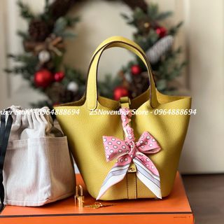 𝐓𝐔́𝐈 𝐗𝐀́𝐂𝐇 Nữ Cao Cấp 𝐏𝐈𝐂𝐎𝐓𝐈𝐍 - Size 18cm - Màu Vàng