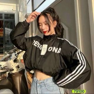 Áo khoác dù cánh dơi lửng, logo in chữ PERSONI, dây rút chạy viền 2 bên tay giá sỉ - giá bán buôn