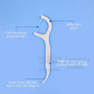Tăm chỉ nha khoa, Hộp 50 chiếc loại an toàn cho sức khỏe giúp ngăn ngừa mảng bám, hôi miệng và sâu răng - Huy Tưởng