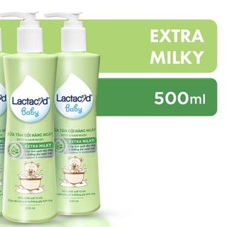 Sữa tắm & gội 2in1 cho bé Lactacyd Extra Milky hương dịu nhẹ 500 ml ( Thùng 12 chai )