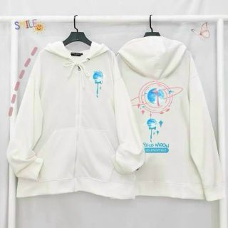 Áo khoác nỉ mịn mát freezie trắng, đen in hành tinh SHINING MOON