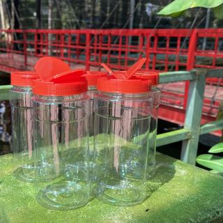 Set 120 hũ PET nắp tiêu cánh bướm loại 460ml trắng, trong suốt