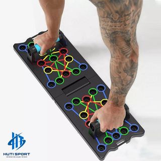 Dụng Cụ Hít Đất Chống Đẩy HUTI SPORT Bản Nâng Cấp 34 Lỗ Đa Năng Tập Gym Tại Nhà