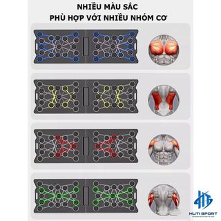 Dụng Cụ Hít Đất Chống Đẩy HUTI SPORT Bản Nâng Cấp 34 Lỗ Đa Năng Tập Gym Tại Nhà