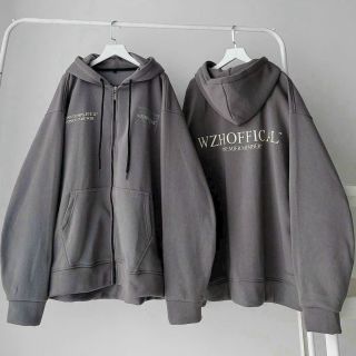 Áo hoodie nỉ in WZHOFFICAL 2 màu xám, đen giá sỉ