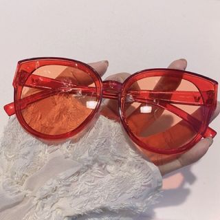 Kính mát nam nữ Mầu đỏ chống UV400, thiết kế mắt vuông dễ đeo, màu sắc thời trang