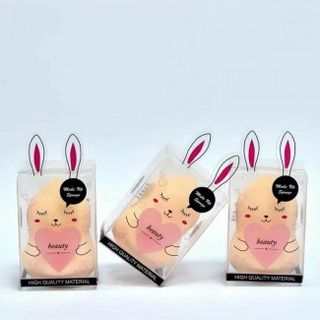 Bông Mút Hồ Lô Dụng Cụ Trang Điểm Hình Con Thỏ Kèm Hộp Nhựa Tai Thỏ
