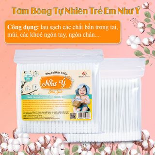 Tăm bông trẻ em thân nhựa như ý (lốc/24g/100que)