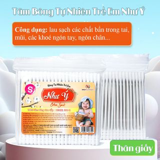 Tăm bông trẻ em thân giấy Như Ý (lốc/24g/100que)