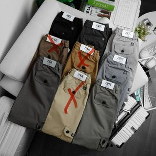 Quần kaki ống suông túi hộp nam - chất vải kaki cotton cao cấp