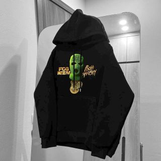 Áo hoodie in đầu lâu tay phồng, nón 2 lớp vải chính, vải mềm mịn, nón đóng khoen