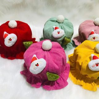 Mũ bucket tai bèo trẻ em đính noel CQ