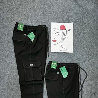 Quần Túi Hộp Kaki Nam Nữ Ống Suông Unisex Chất Dày Co Giãn