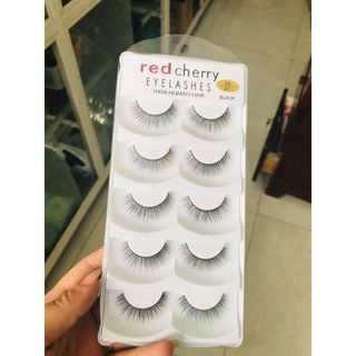 Mi giả 3d red cher ry gắn lên mắt rất thật, không mang lại cảm giác nặng nề.