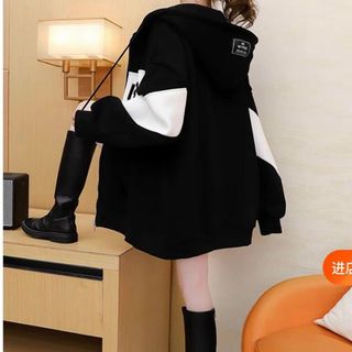 ÁO KHOÁC NỈ NỮ IN CHỮ PHỐI SỌC NGANG ÁO CỰC NGẦU CHẤT VẢI DÀY DẶN